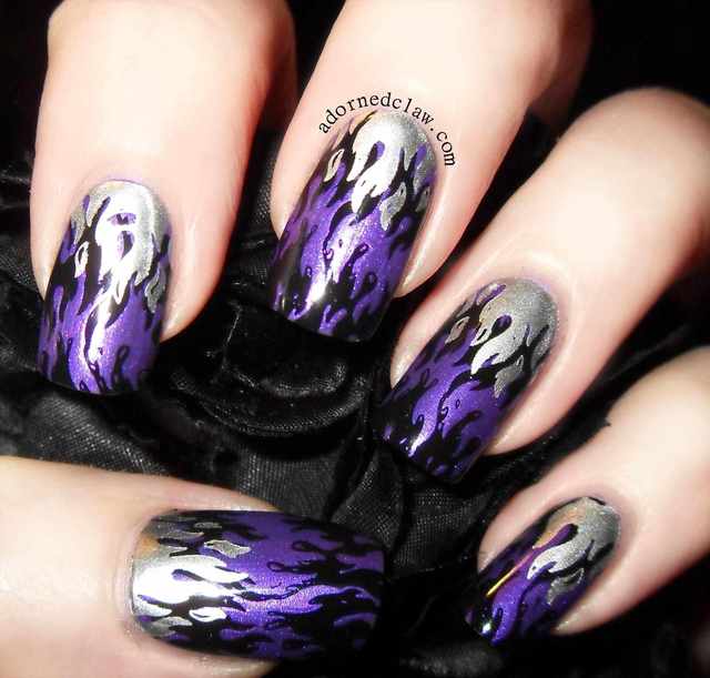 1528629760 blue rose nail art purple purple and black nail art and blue rose nail art the adorned claw beautiful pink black