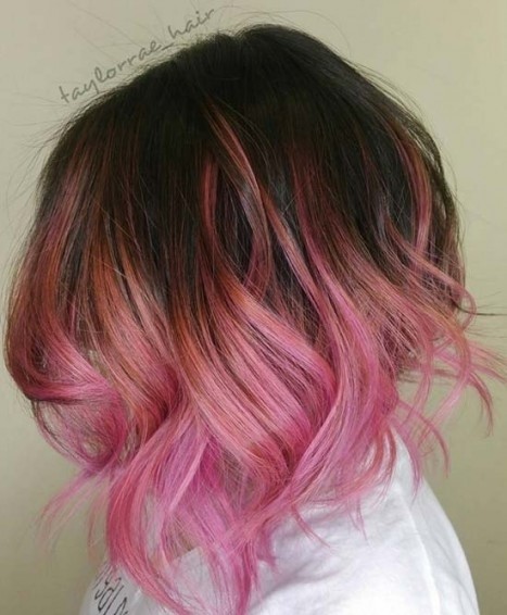 1530592163 50 balayage hair color ideas for 2017 to swoon over fashionisers regarding most enchanting short hair color pink