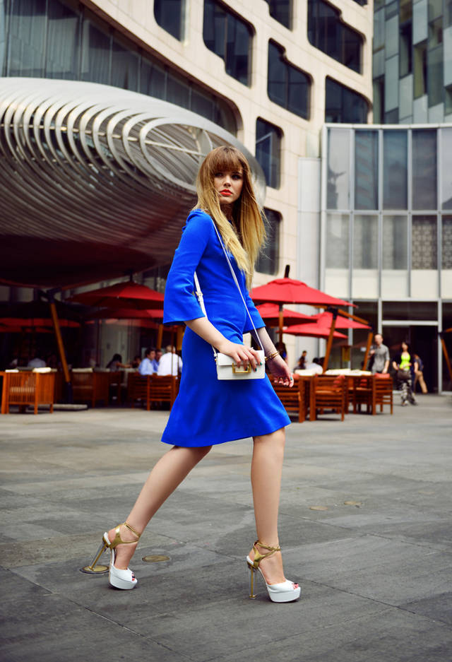 1450621615 2. blue dress with transluscent heels