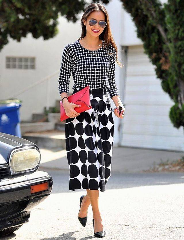 1451811422 jamie chung in polka dots skirt