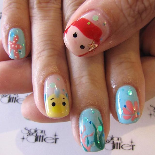 1536294546 disney nails art ideas little mermaid
