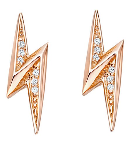 1538110750 7xkx1um jewellery women accessories biography lightning bolt 18ct rose gold plated sapphire stud earrings astley clarke
