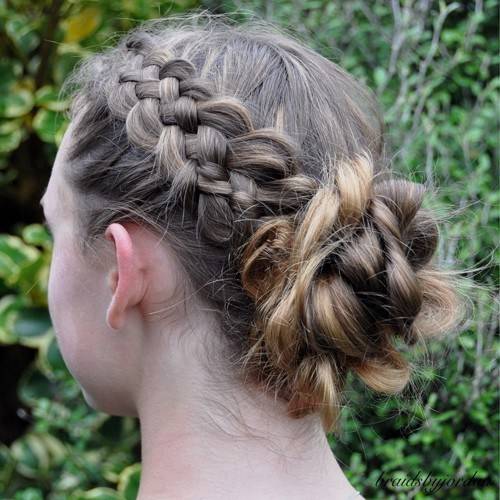 1452398435 4 messy braid and bun updo for girls