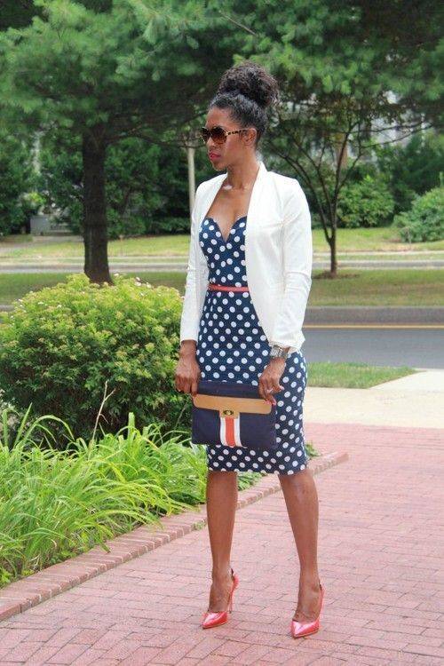 1452488635 white blazer and dotted dress