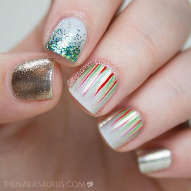 1542170429 waterfall nails nude gold green glitter