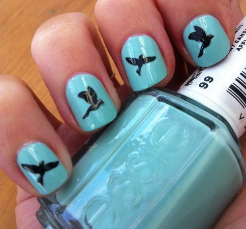1452794709 sky blue nail polish with birds
