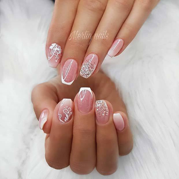 1544687811 pretty lace and glitter nails