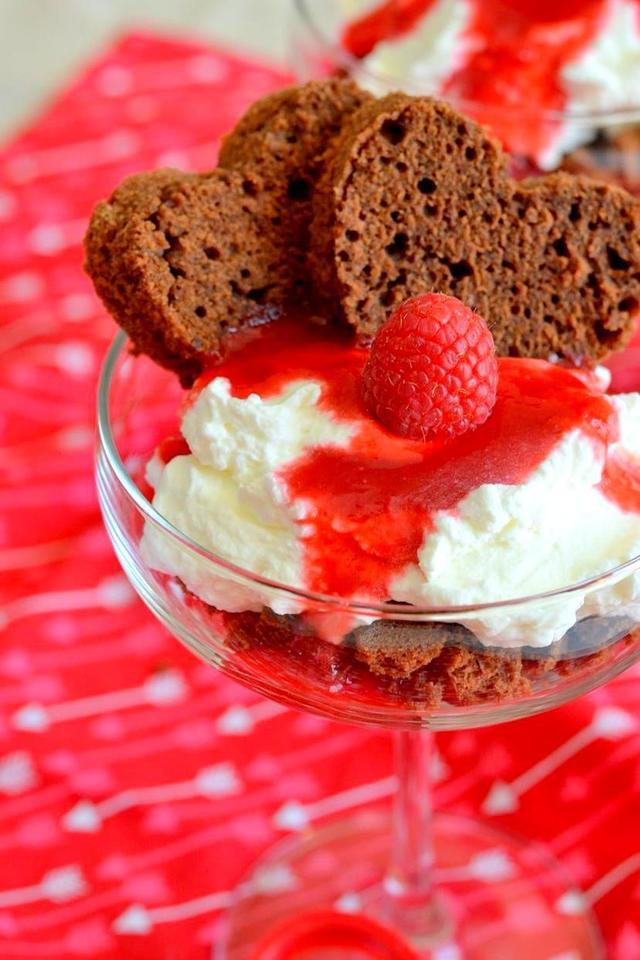 1548910954 brownie dessert cups with whipped cream and raspberry sauce on www.tattooedmartha.com 7