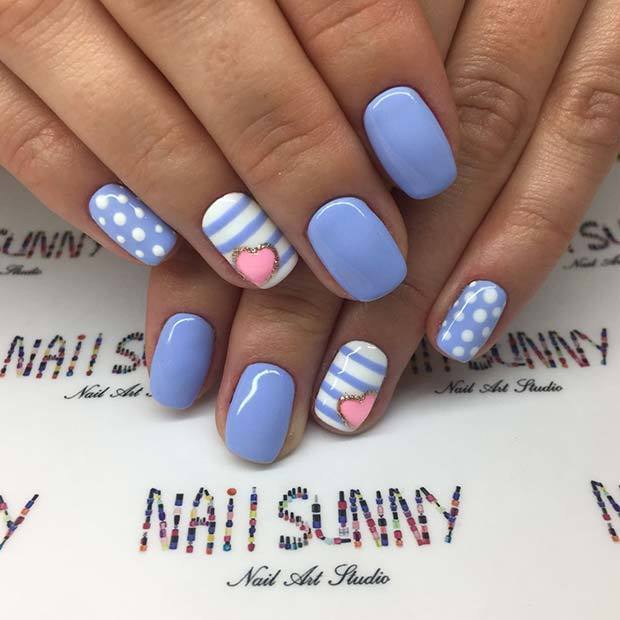 1549000513 cute nail design with dots and stripes