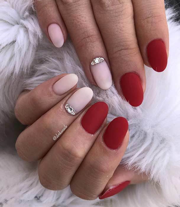 1553231348 elegant red nail design for short nails