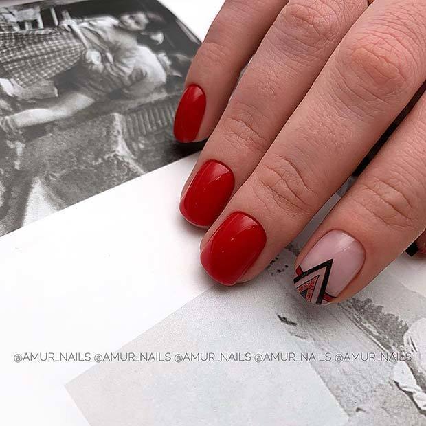 1553232123 red nails with trendy triangle accent design