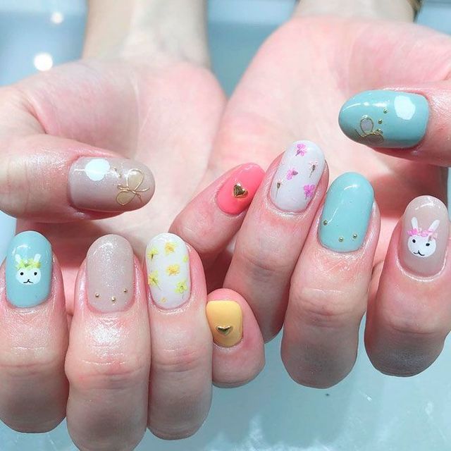 1555051352 easter nails designs dry flowers