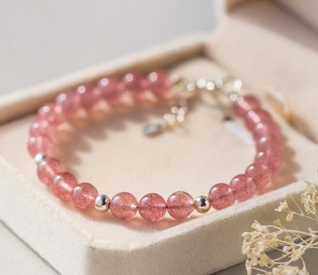 1557032261 lady s authentic 925 sterling silver lucky ball natural strawberry quartz rose quartz bracelet healthys373.jpg 640x640