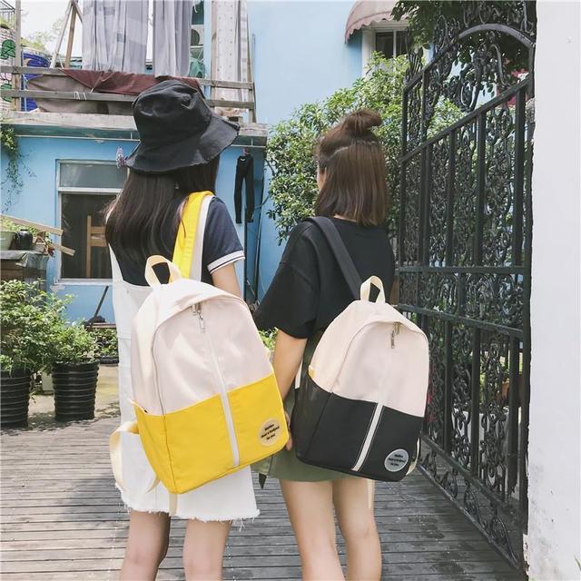 1558424408 ulzzang contrast color men women laptop backpack
