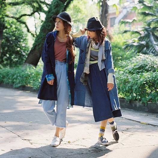 1455295601 japanese mori girl style women denim trench coat loose 2015 autumn new long sleeve lapel plus