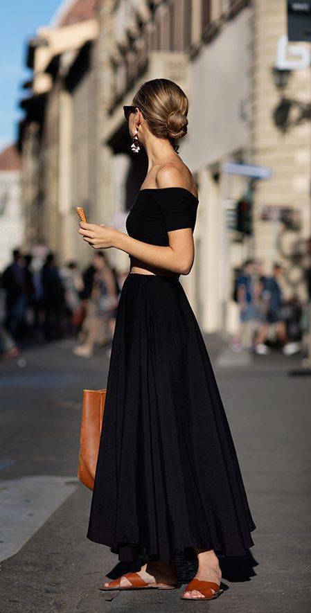 1455464798 street style black crop top maxi skirt  wachabuy