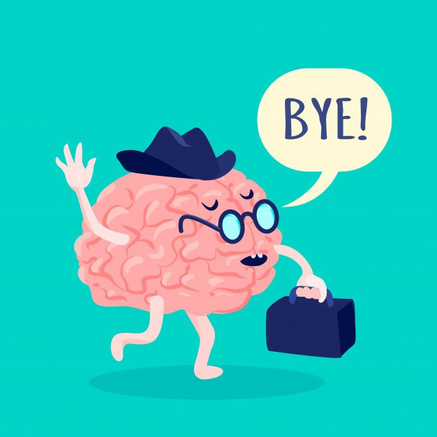 1569419865 brain hat glasses saying bye with suitcase flat vector illustration 98292 3106
