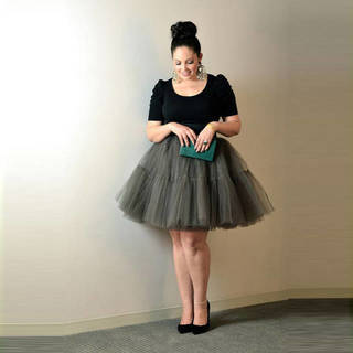 1464753319 1449197908 fashion short women tulle skirts 5 layers mesh skirt custom made grey solid color knee length