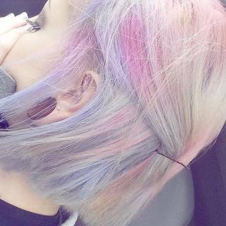 23สีผมพาสเทลประกายเทาควันบุหรี่OpalRainbowHair