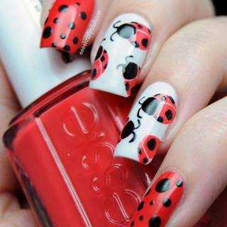 ✯ ฟรุ้งฟริ้ง! เล็บสวยๆ ลาย "เต่าทอง" ( Ladybug Nails Art ) ✯