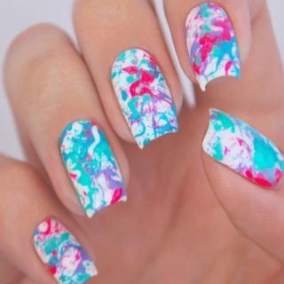 Splatter Nails เล็บลายเป่าสี ทำง่ายแต่เริ่ดมาก