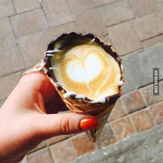 น่ากินมาก!! coffee in cone กาแฟในไอศกรีมโคนสุดเก๋!!
