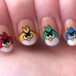 วิธีเพ้นท์เล็บ ลาย Angry bird จับนกตัวป่วนมาใส่บนเล็บ