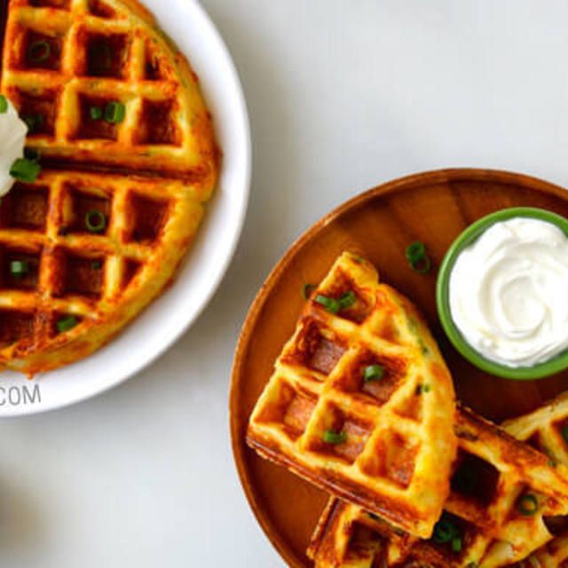1467262931 cheesy leftover mashed potato waffles