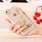 Icon for iphone 6 4 7 plus glitter rhinestone cute cat ballet girl case for apple iphone