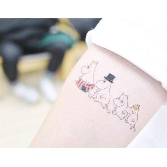 มูมิน การ์ตูน รอยสัก