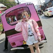 Icon 2016 summer new arrival korean style pink long sleeved round neck zipper jacket small coat female baseball uniform jacket