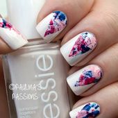Icon white nails art designs 5