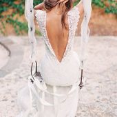 Icon fantastic rustic backless lace wedding dress