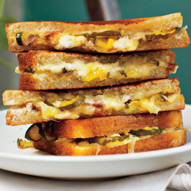 Grilled ham cheese and pickle sandwiches 646