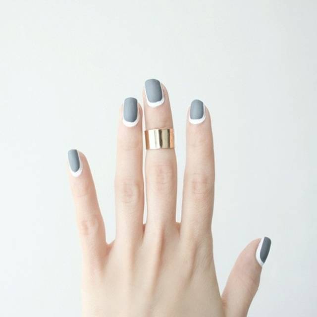 1438055894 matte grey and white reverse french mani