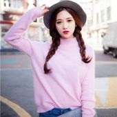 Icon 2015 winter new fashion semi font b turtleneck b font female plus size font b pink