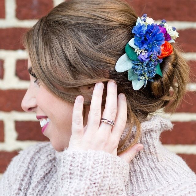 Floral hair comb 015