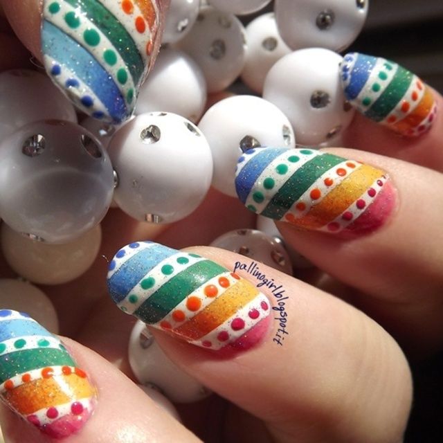 2 cool rainbow nail designs