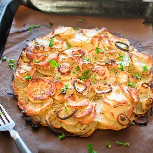 Simple potato cake with onions 14