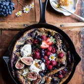 Icon 1491285940 gallery 1487865492 blueberry chamomile dutch baby with honeycomb ricotta 1