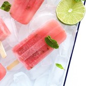 Icon watermelon limeade and mint popsicles refreshing light
