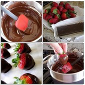 Icon making chocolate covered strawberries at home