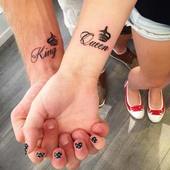 Icon king queen couple tattoo
