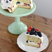 Icon lemon poppy seed cake mascarpone frosting fresh berries