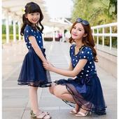 Icon mom and daughter dress new 2017 mother daughter dresses fashion blue dot mother and daughter clothes