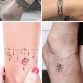 Icon ankle bracelet tattoos