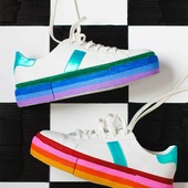 Icon diy platform rainbow sneakers 18