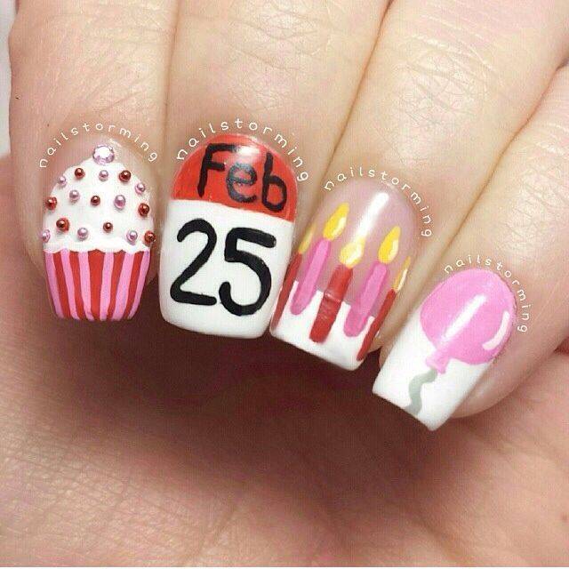 ไอเดียเพ้นท์เล็บลาย 'Birthday Nails Art' สุดสร้างสรรค์