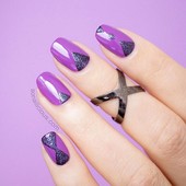 Icon purple nails designs squoval triangles