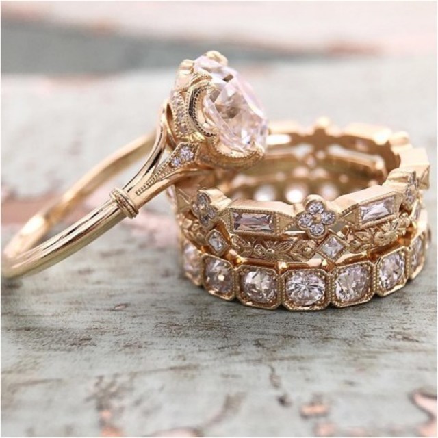 Luxury rose gold engagement ring vintage for your perfect wedding 7